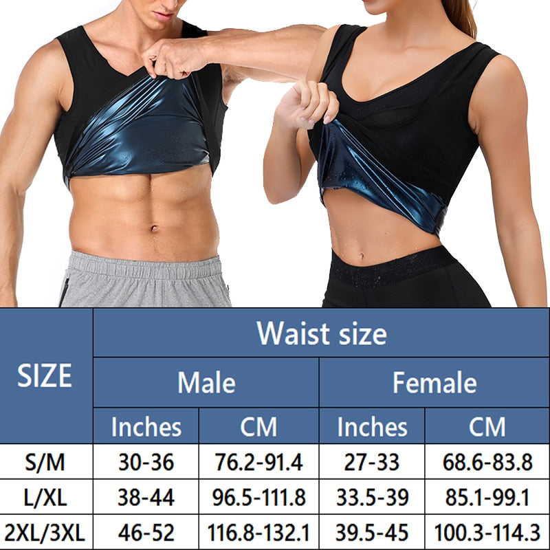 Sauna Vest For Men & Women Workout Top Sweat Vest Slimming Sauna Jacket Heat Trapping Vest